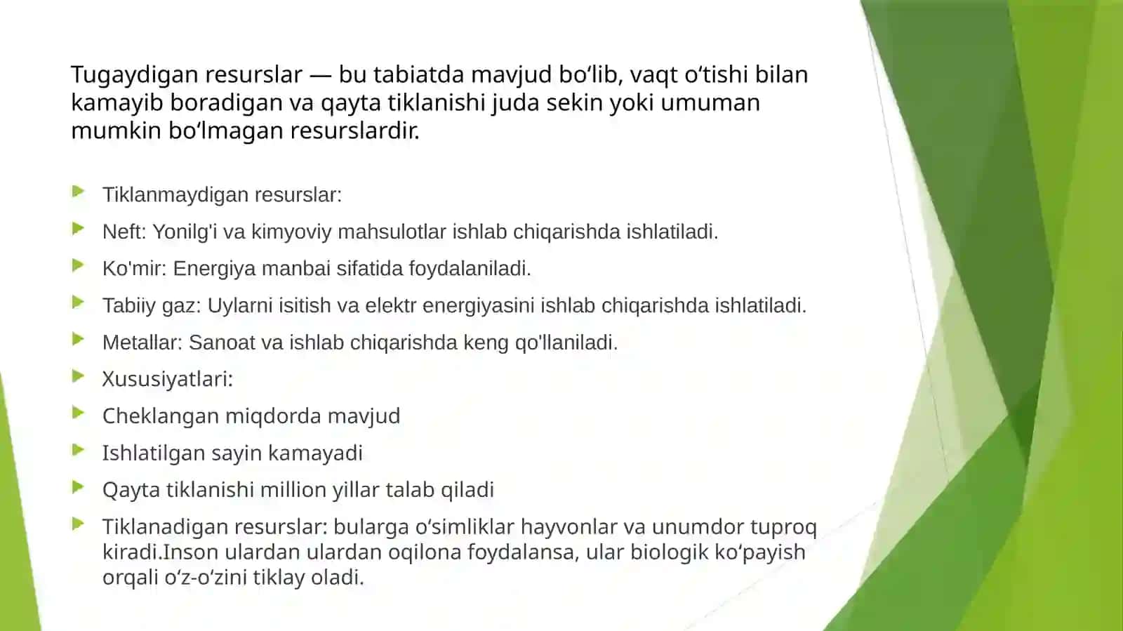 Tabiiy resurslardan oqilona foydalanishning samarali koʻrsatkichlari 4