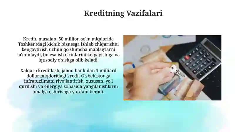 Kreditning mohiyati, manbalari va vazifalari 4