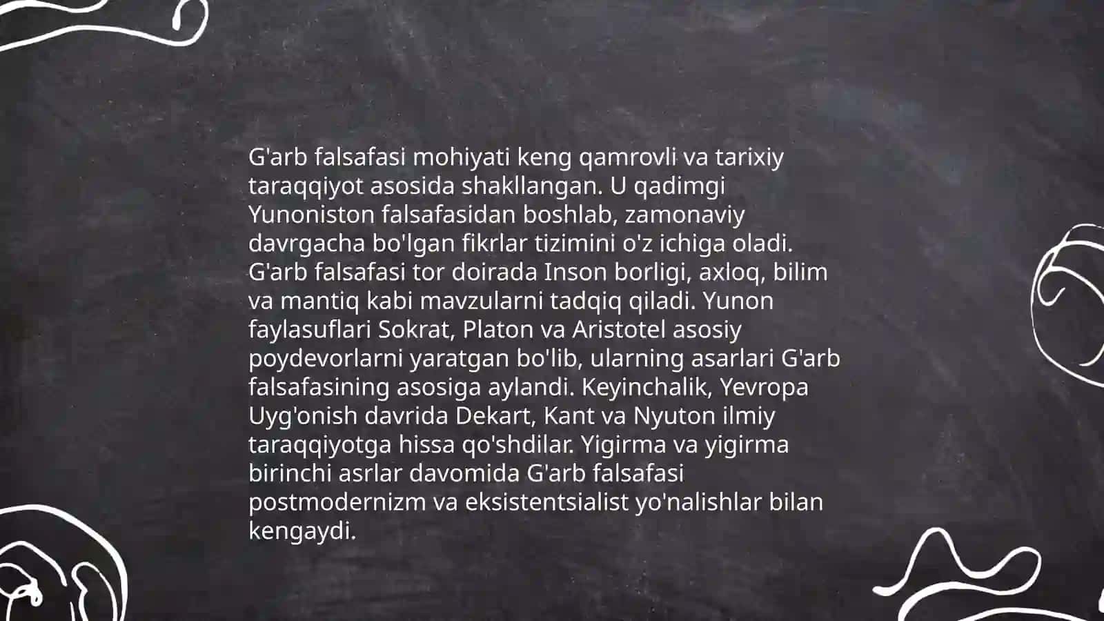 Falsafaning mohiyatiga oid Sharq va G'arb mutafakkirlari ta'riflari tasnifi 4