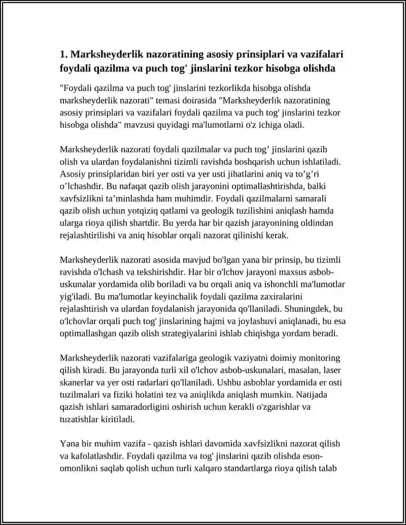 FOYDALI QAZILMA VA PUCH TOG' JINSLARINI TEZKORLIKDA XISOBGA OLISHDA MARKSHEYDERLIK NAZORATI 4