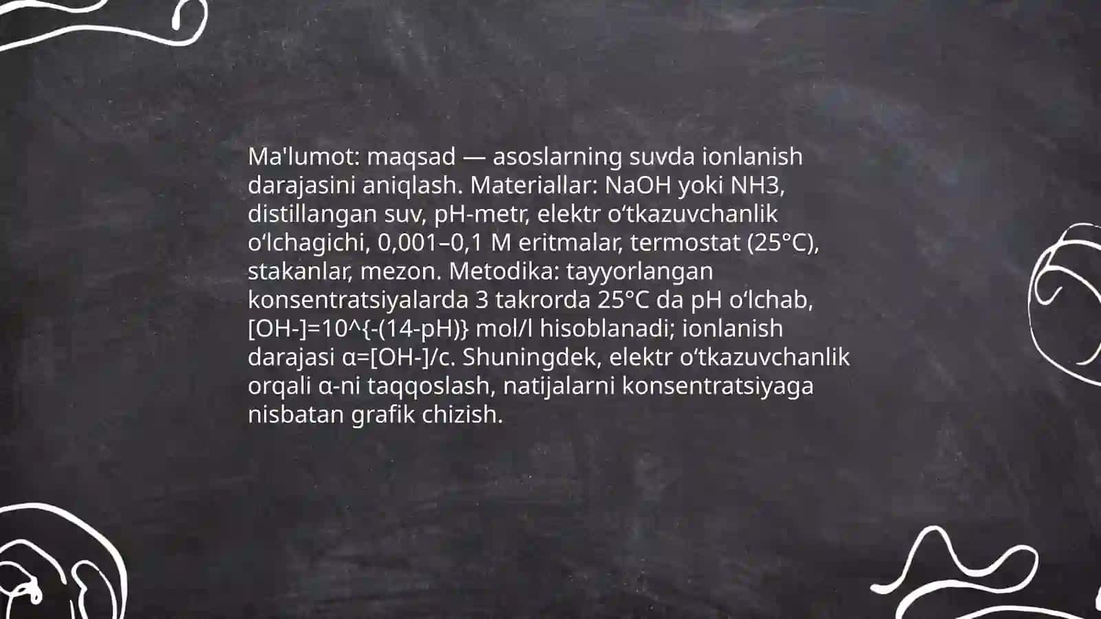 Anorganik moddalarning asosiy sinflari mavzusiga oid tajribalar o’tkazish metodikasi 4