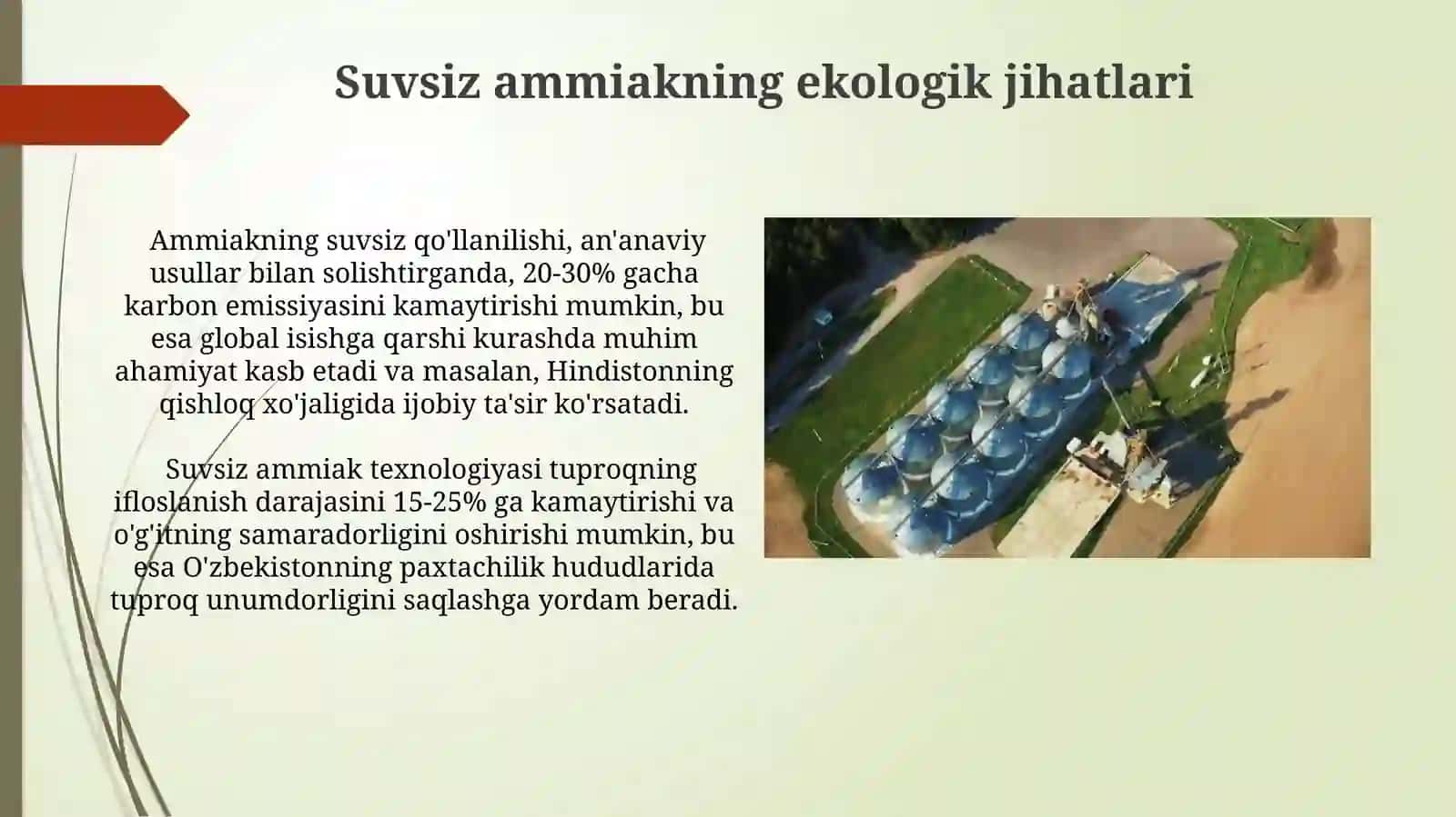Suvsiz ammiak va undan qishloq xoʻjaligida foydalanish texnologiyasi 4