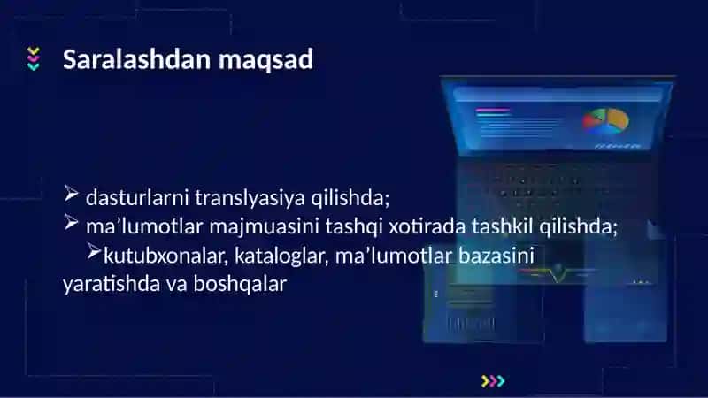 Malumotlar tuzilmasi fanidan taqdimot || Saralash algoritmlari 4