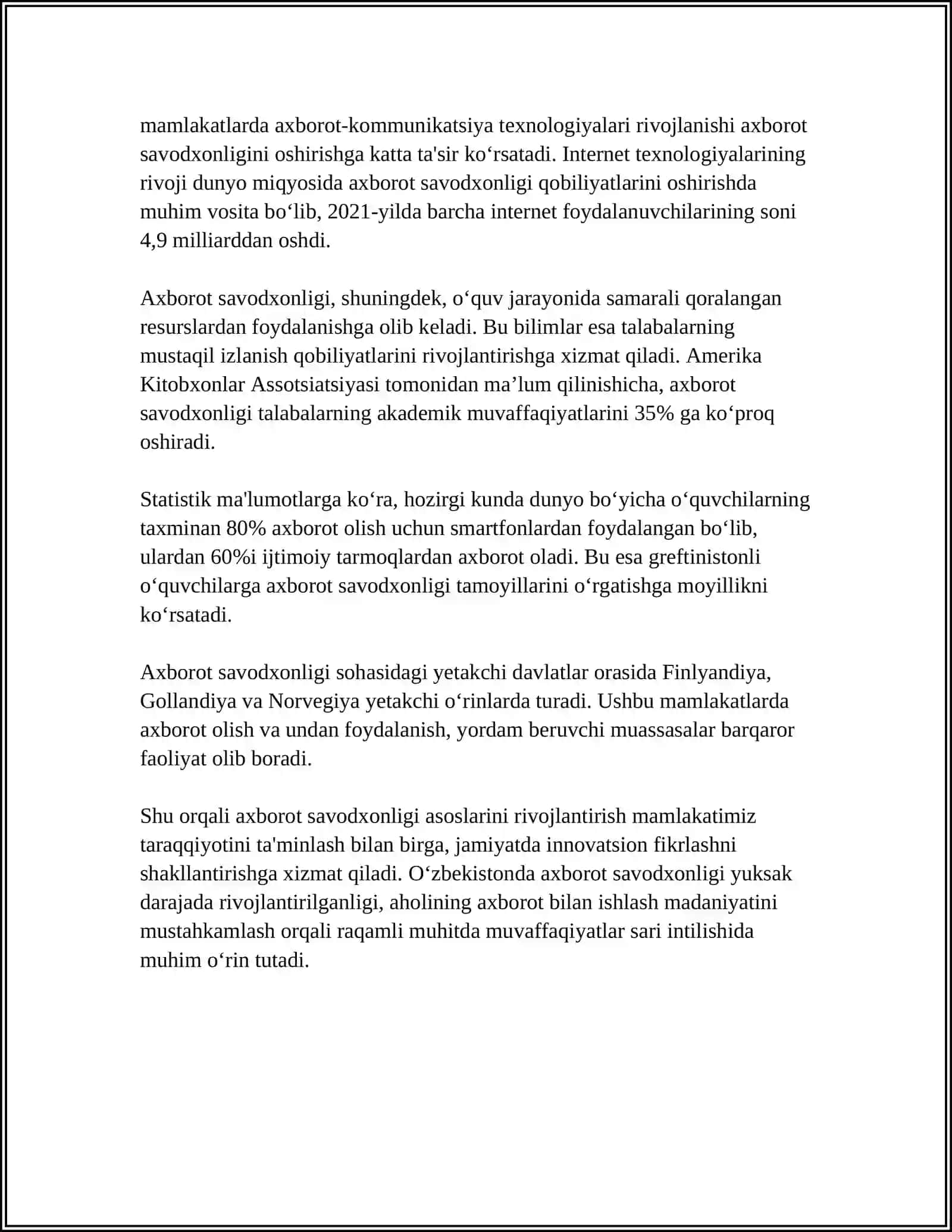 MEDIASAVODXONLIKNI RIVOJLANTIRISH YÒLLARI 4