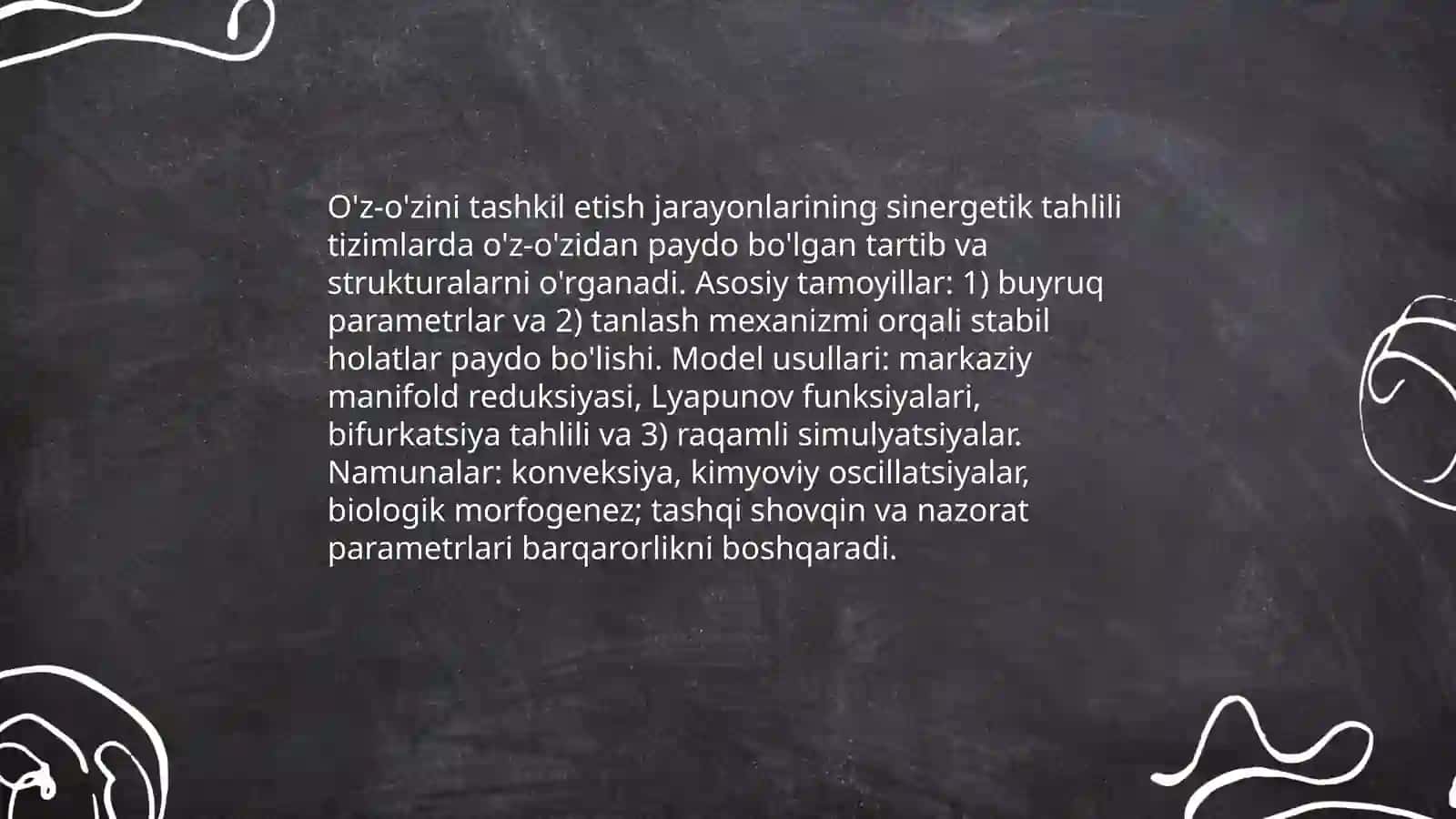Sinergetika –fanlararo ilmiy tadqiqot metodi 4