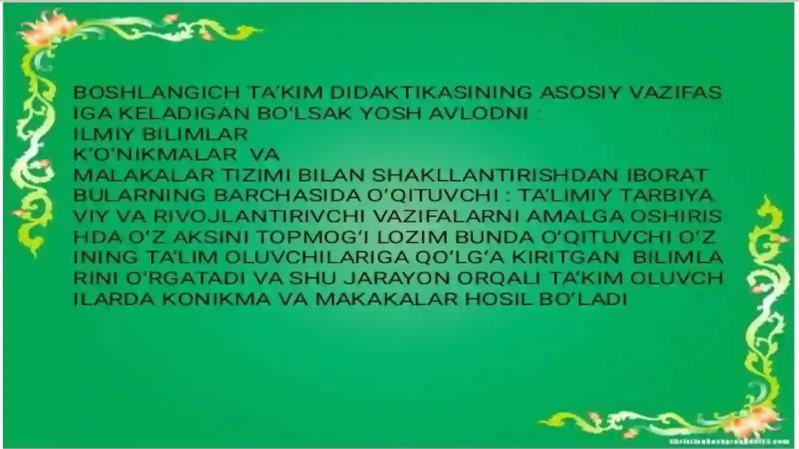 BOSHLANG‘ICH TA’LIM DIDAKTIKASINING MAQSAD VA VAZIFALARI 4