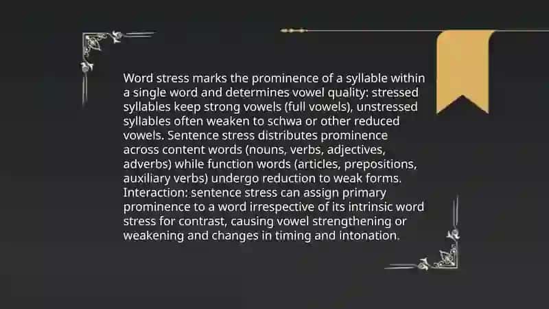 Stress. Strong and weak vowels 4