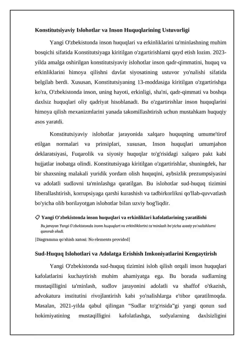 Yangi O'zbekistonda inson huquqlari va erkinliklari kafolatlarining yaratilishi: Asosiy yo'nalishlar 4