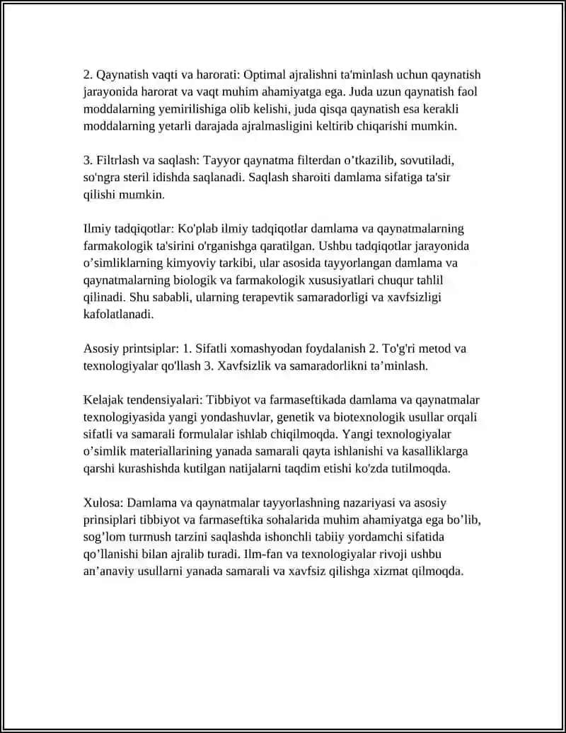 Damlama va qaynatma tayyorlashning nazariyasi va asosiy prinsiplari 4