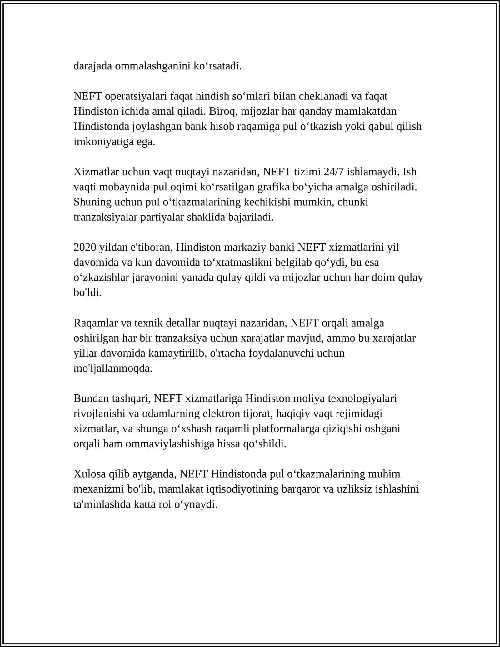 NEFT NIMA 4