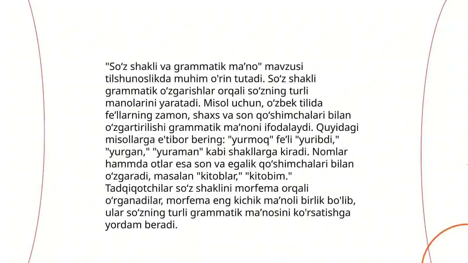 Grammatika uning qismlari soʻz shakl va grammatik maʼno grammatik maʼnoni ifodalash vosita va usullari 4