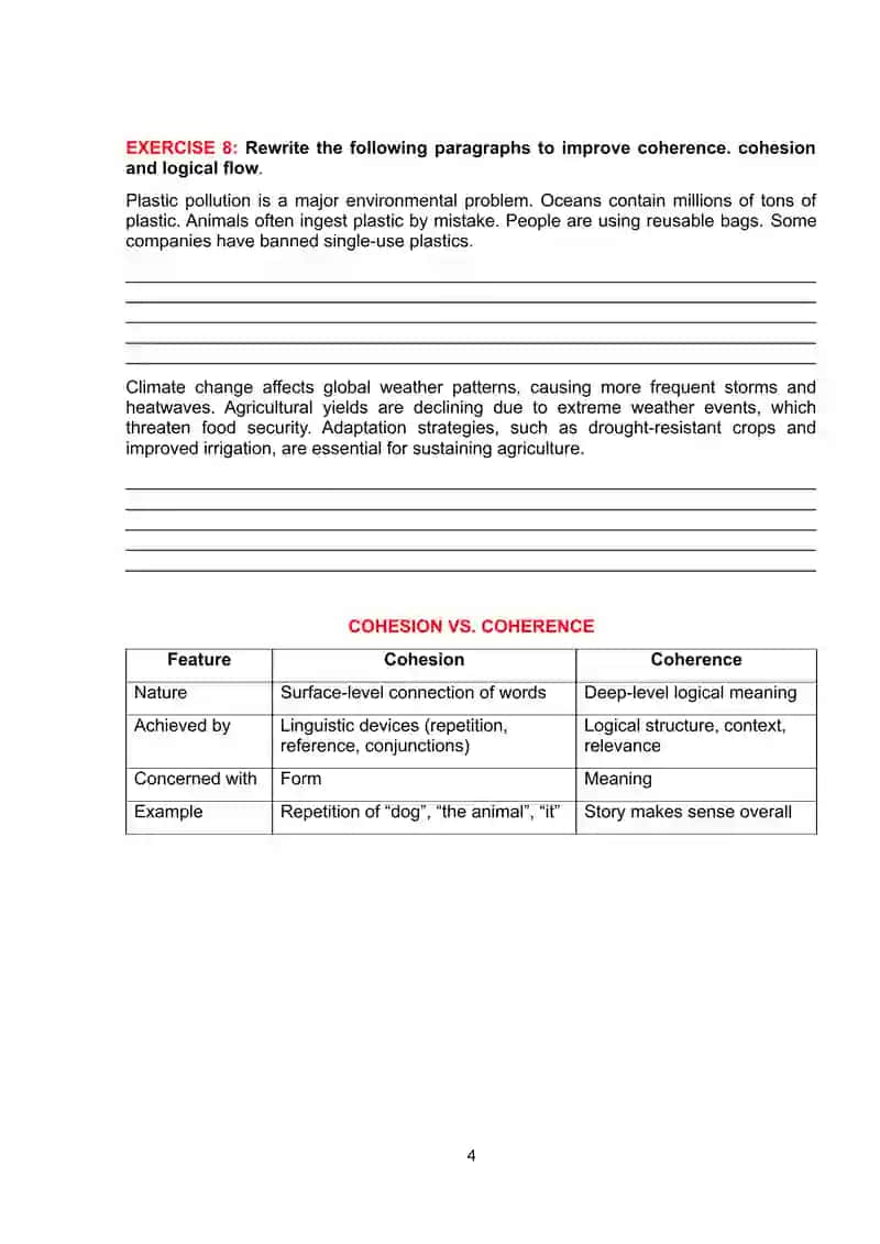 Lexical cohesion in discourse 4