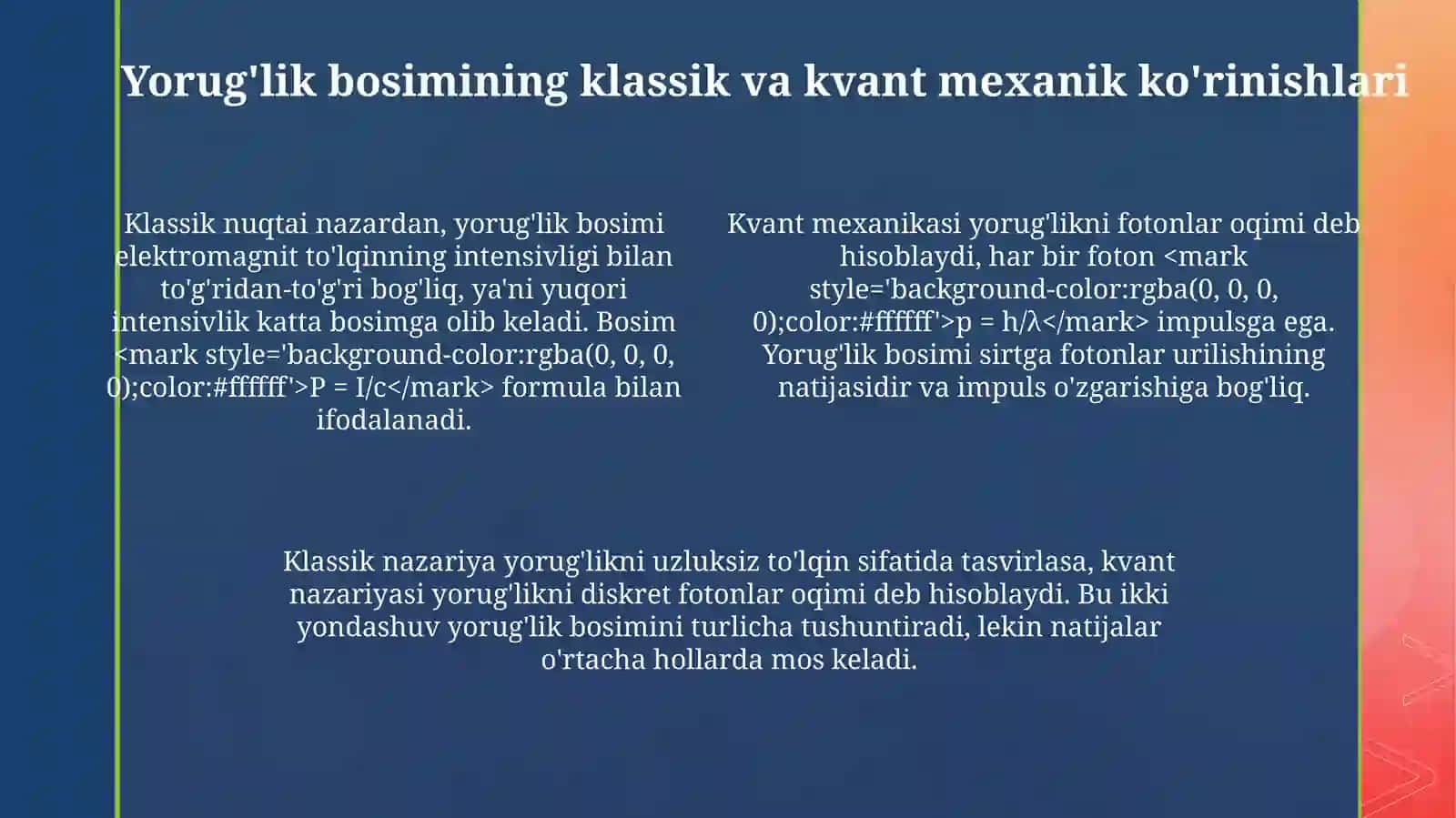 Fotonning impulsi.Yorug’lik bosimi 4