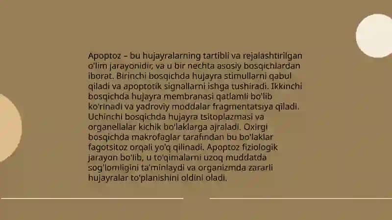 Hujayra appoptozi va uning giologik ahamiyati 4