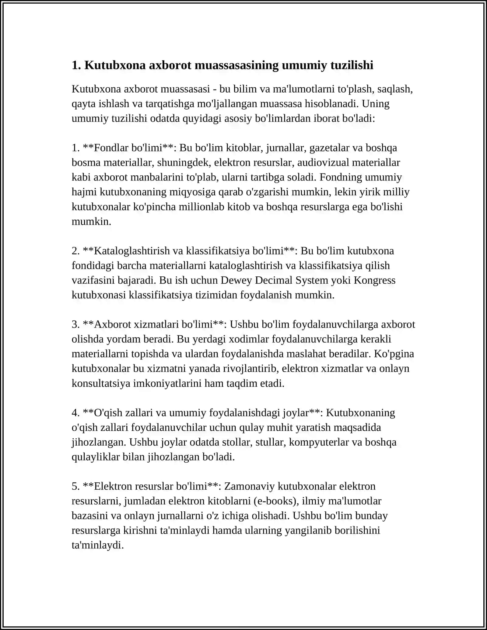 KUTUBXONA AXBOROT MUASSASALARINING TASHKILIY TUZILMASI 4