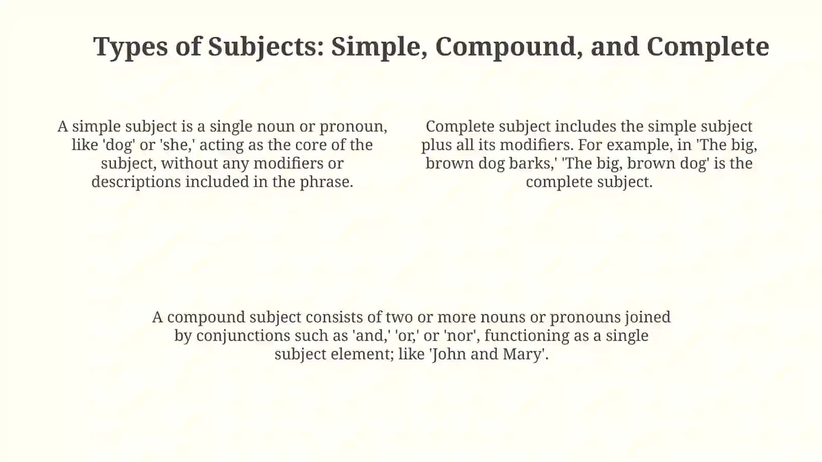 Subject, kinds of the subject, ways of its expression and its place in the sentence 4