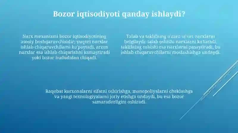 Bozor iqtisodiyotining mazmuni va amal qilish 4