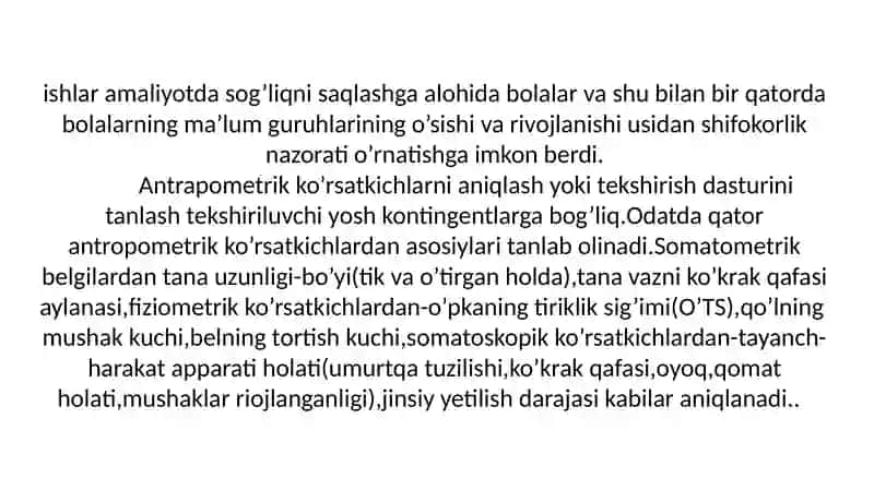 Bolalarvao’smirlarning jismoniy rivojlanishini bahoovchi ko’rsatkichlar va ularni aniqlash usullari 4