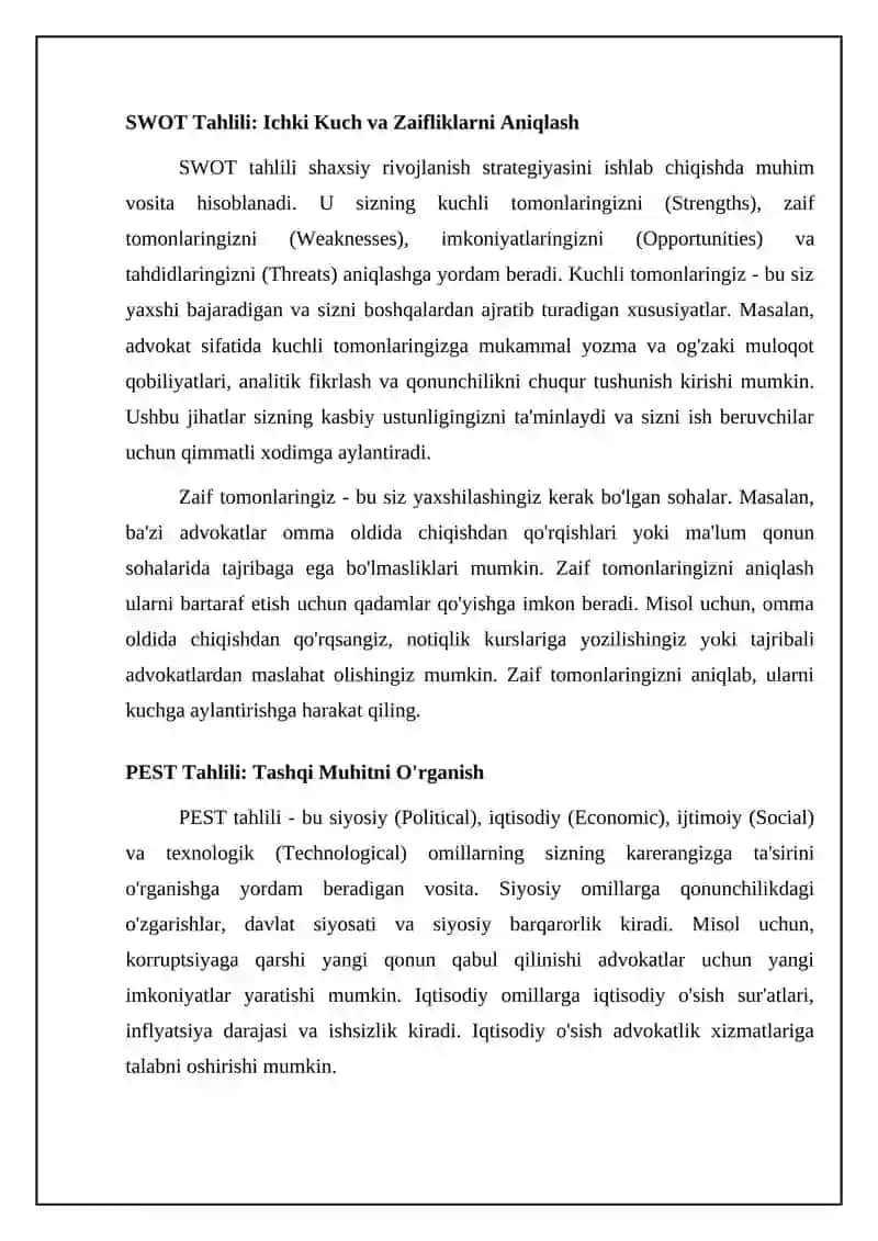 SWOT va PEST tahlillari 4