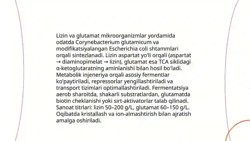 Mikroorganizmlardan zarur moddalar sintezlab olish 4