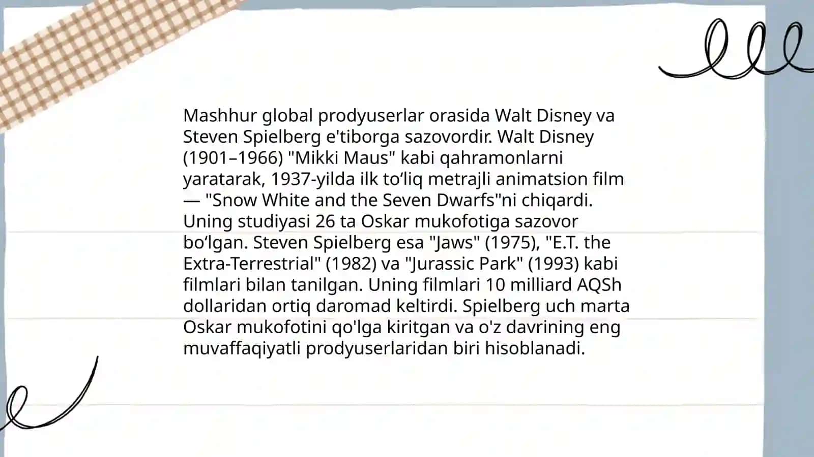 Jahon prodyuserlarining tarixi 4
