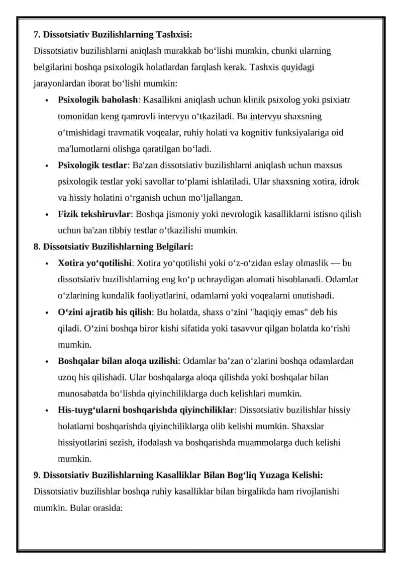 Dissotsiativ buzilishlar 4