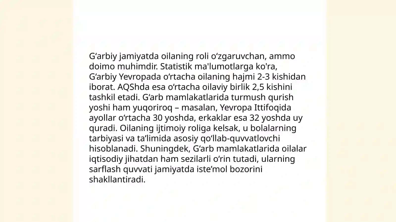G'arbiy mamlakatlarda oila va oilada bola tarbiyasiga munosabat 4