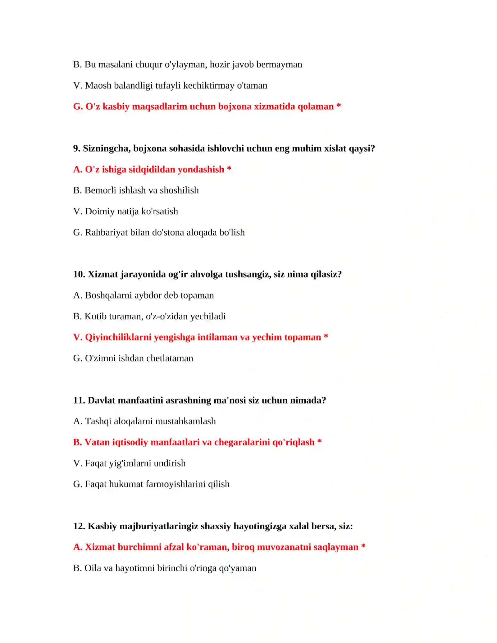 Bojxona qonunchiligi 200 ta test 4