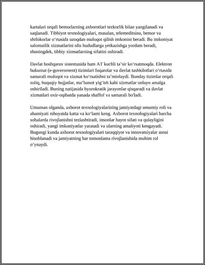 AXBOROT TEXNOLOGIYALARINI JAMIYATDAGI O'RNI 4