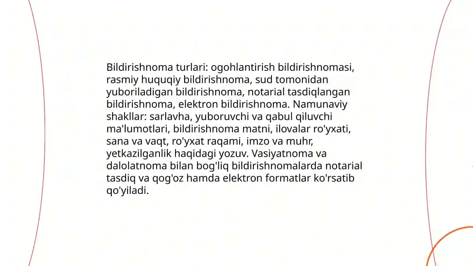 Bildirishnoma tushunchasi va huquqiy asoslari 4