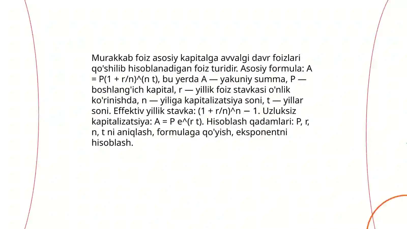 Foiz stavkalari va uni hisoblash usullari 4