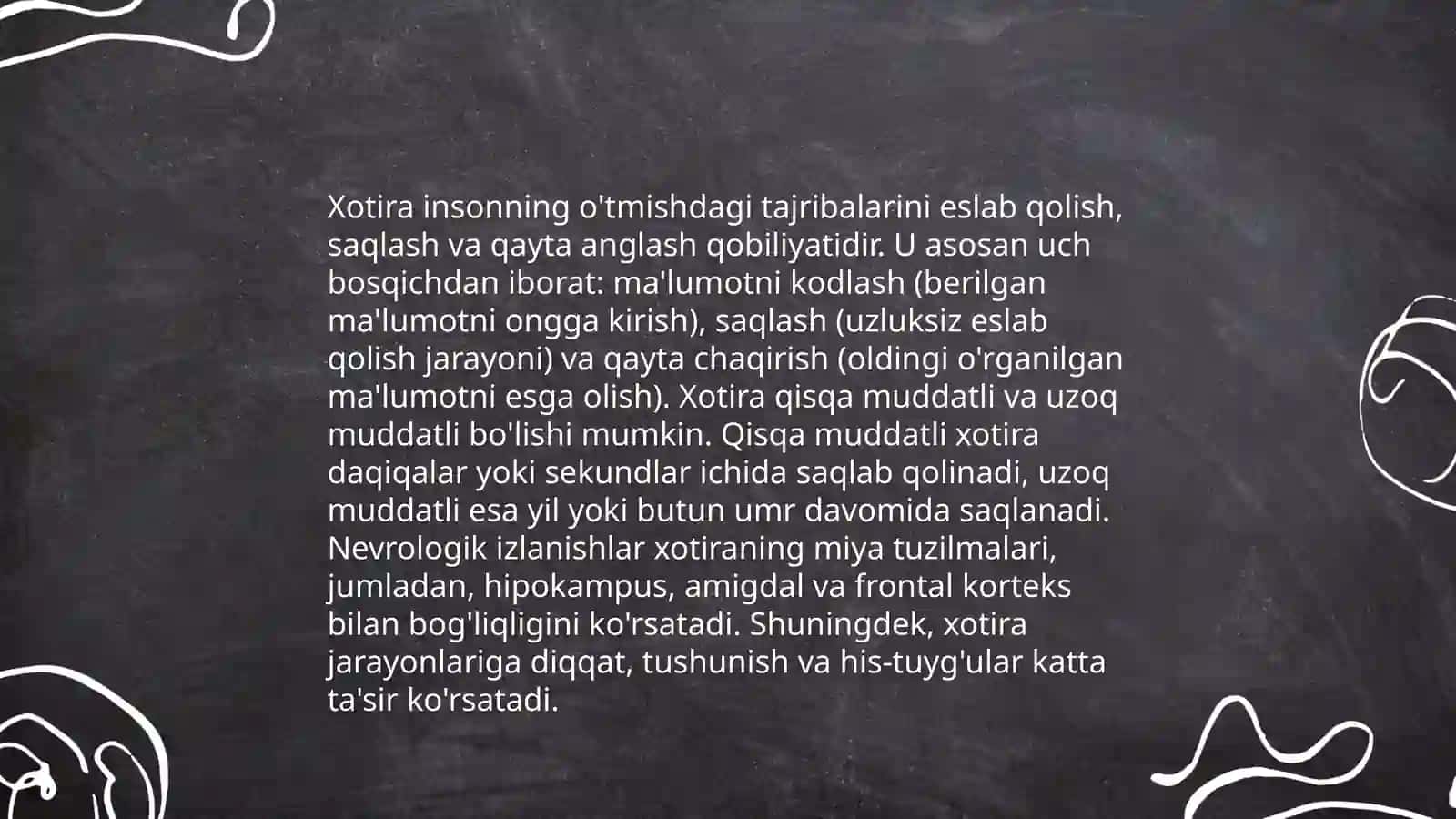 Psihalogiya fanidan Xotira mavzusi 4