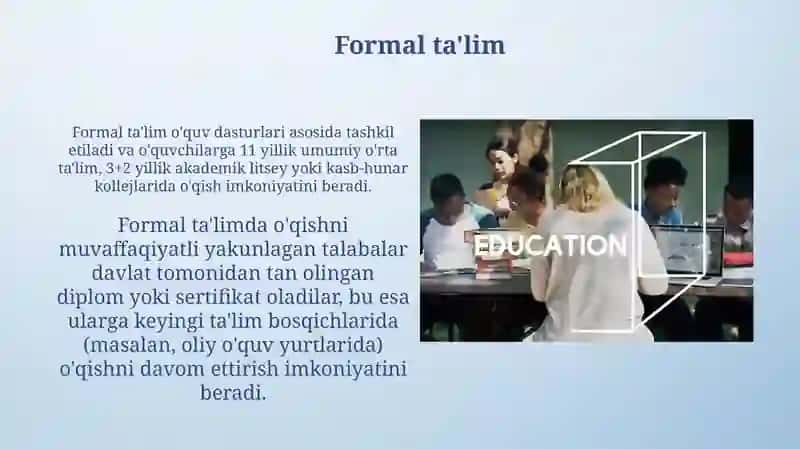 Ta'lim turlari va tashkil etish shakllari 4