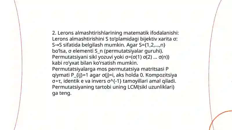 Lerons almashtirishlari va undan chiqadigan xulosalar 4