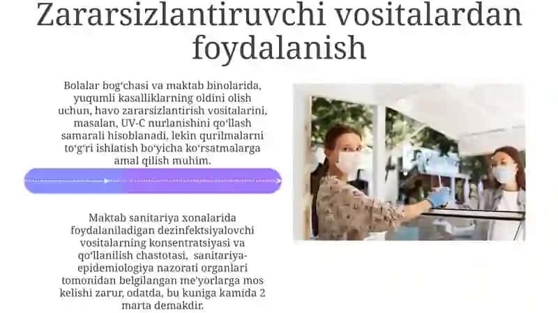 Maktab binolarini johozlashga qoyiladigan gigiyenik talablar 4