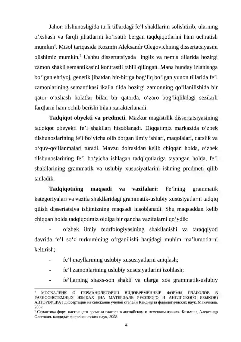 O‘ZBEK TILIDА FЕ’L TIPОLОGIYАSI VА UNING GRАMMАTIK SHАKLLАRGА MUNОSАBАTI 4