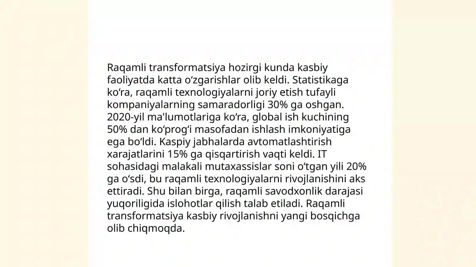 Raqamli va axborot texnologiyalari fanidan tayyorlagan taqdimoti 4