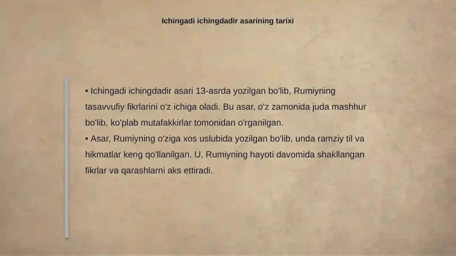 Jalolidin Rumiyning Ichingadi ichingdadir asariga 4
