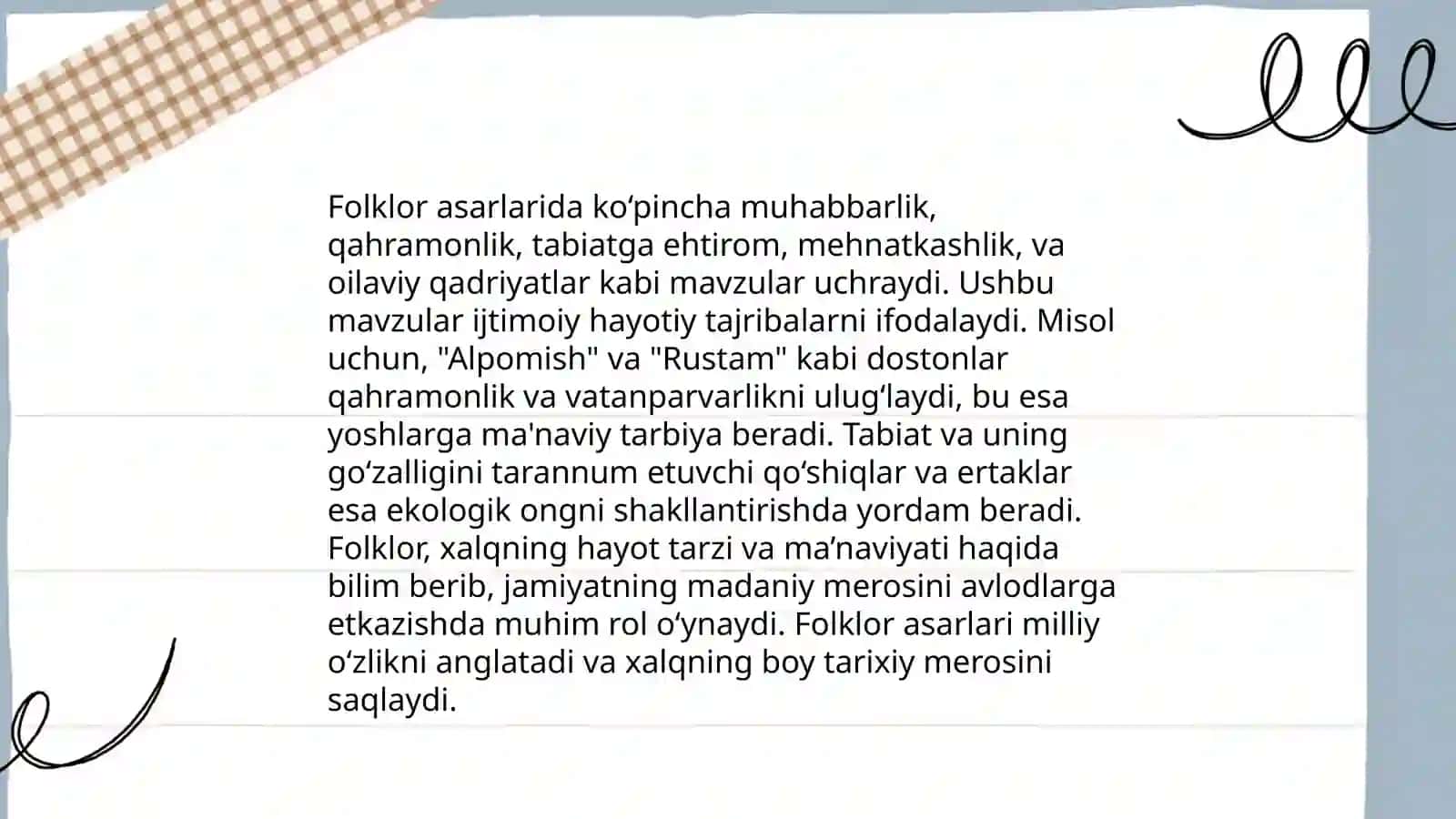 Folklor janrdagi asar tahlili 4