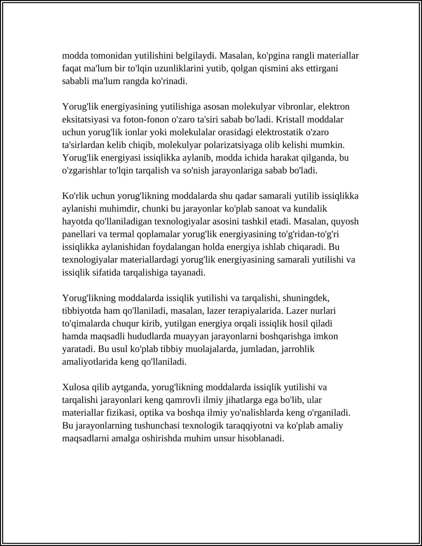 Yorugʻlikning Issiqlik va Kimyoviy Ta'siri 4