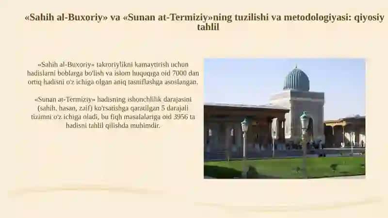 Imom Buxoriy va Imom Termiziyning hadis ilmiga qo’shgan hissalarini qiyosiy tahlili 4