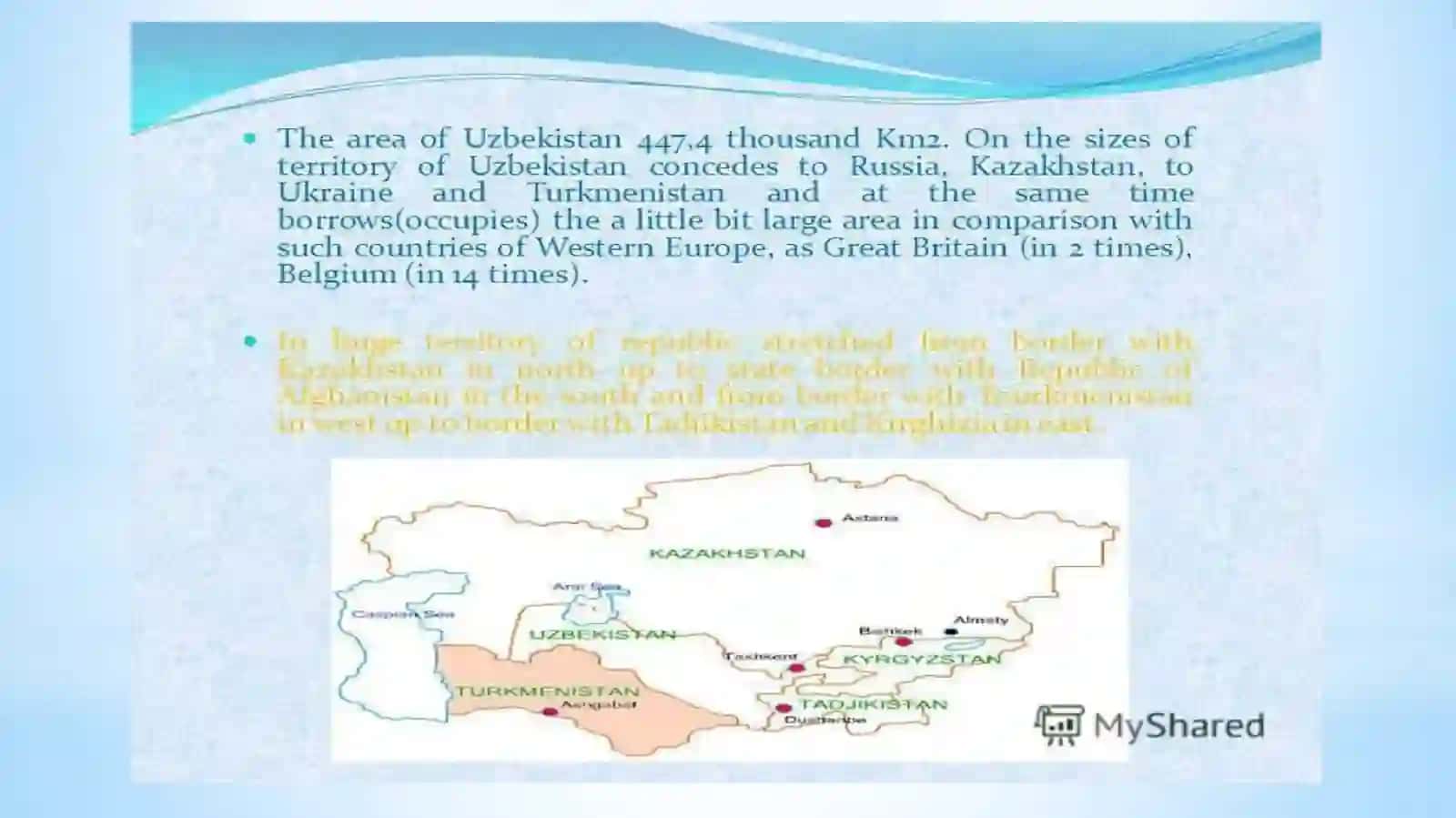 Geographical position of the Republic of Uzbekistan 4