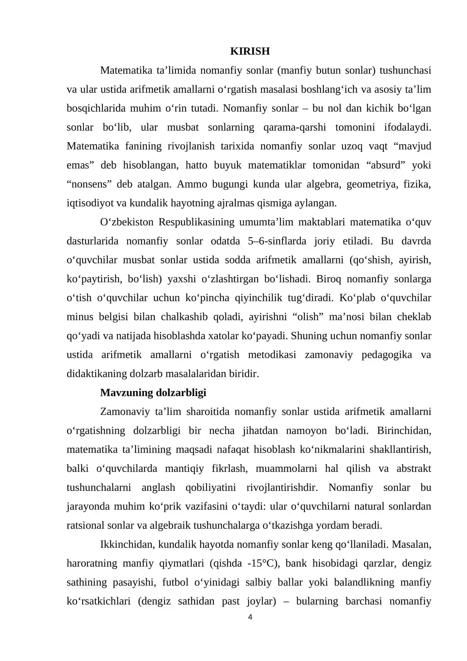 Nomanfiy sonlar ustida arifmetik amallarni o‘rgatish metodikasi 4