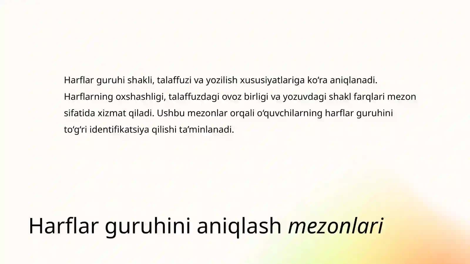 HARFLAR GURUHINING TAHLILI USTIDA ISHLASH 4
