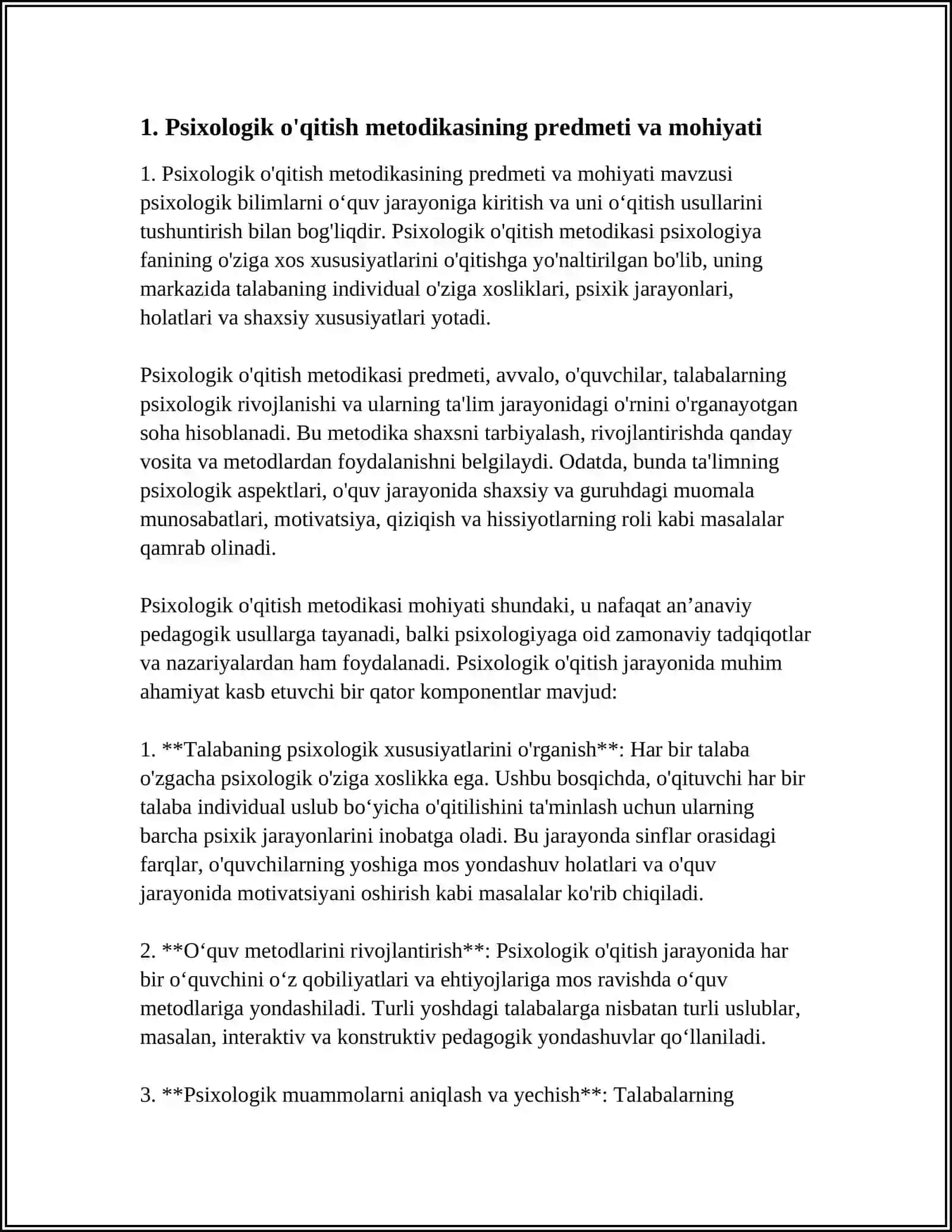 PSIXALOGIK O'QITISH METODIKASI 4