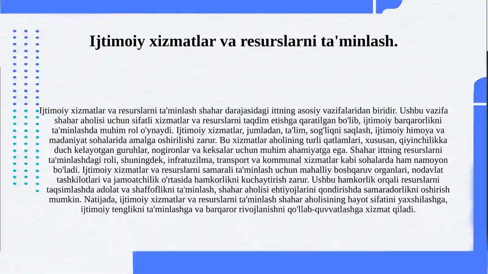 Shahar darajasidagi ittning asosiy vazifalari 4