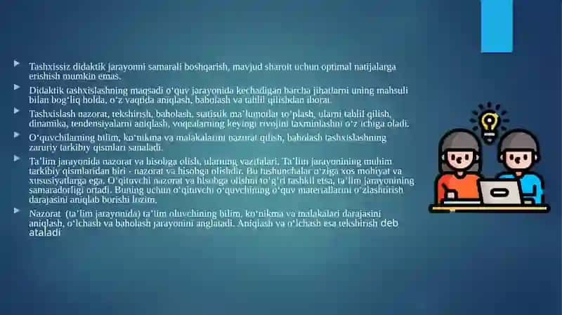 Boshlang’ich ta’limda o’quvchilarning bilim, ko’nikma va malakalarini tashxis etish 4