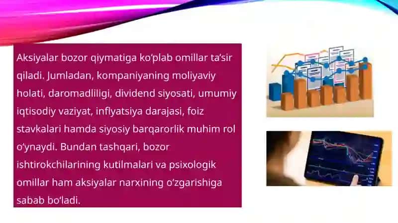 Aksiyalar va qimmatli qogʻozlarning bozor qiymatini baholash 4