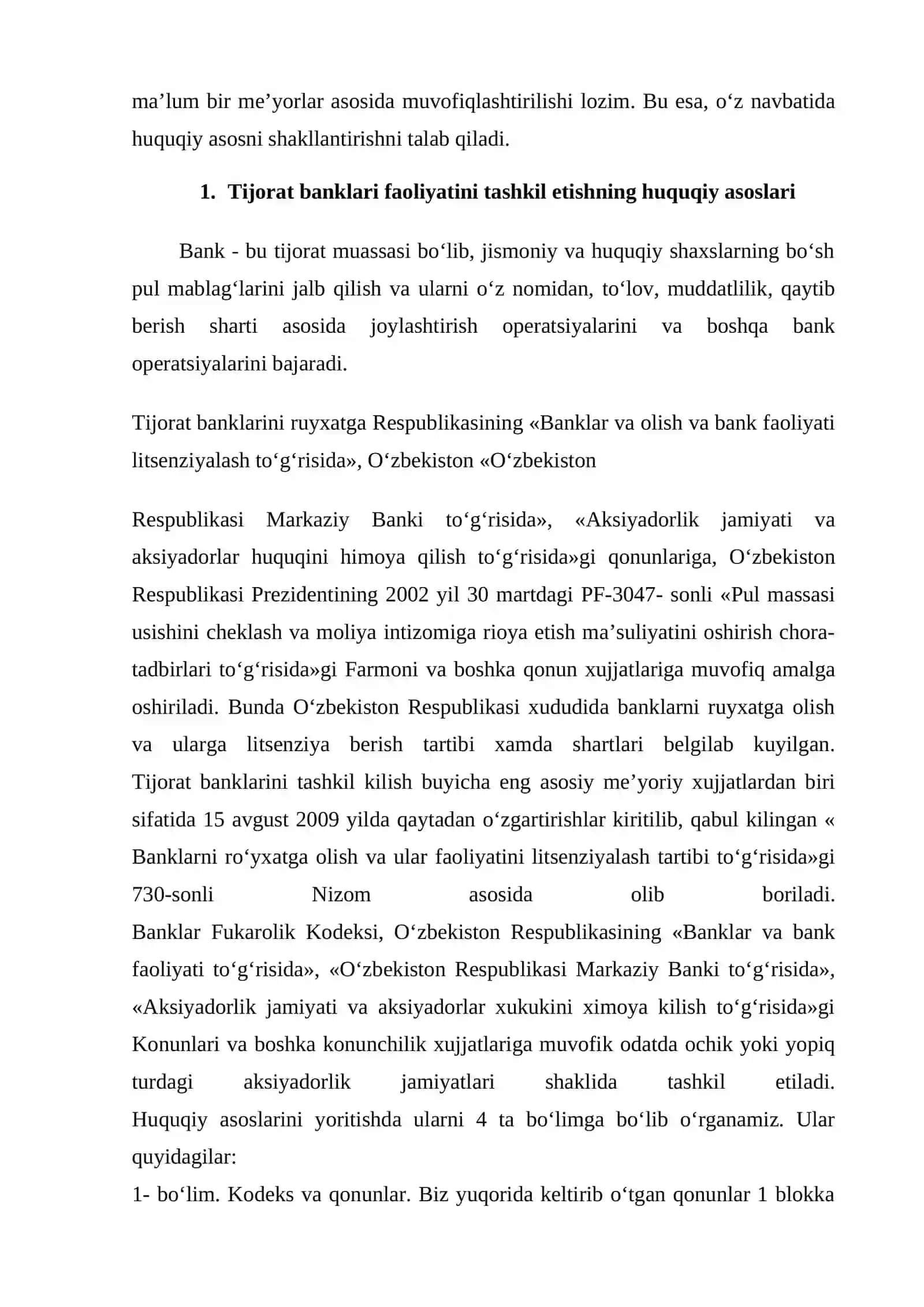Tijorat banklarining moliya bozoridagi ro’lini oshirish masalalari 4