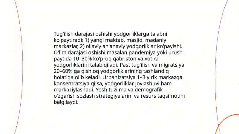 Aholi demografiyasiz,yodgorliklarning hududiy kengayishi va tipologik turlari 4
